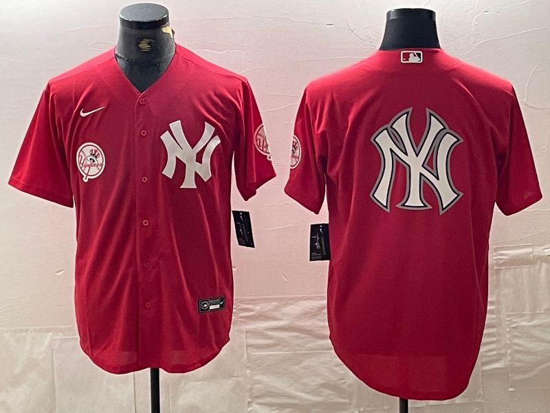 Men New York Yankees Blank Red joint name Nike 2024 MLB Jersey style 18